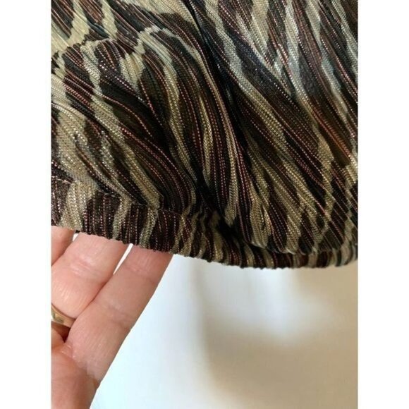 ANTHROPOLOGIE Eri + Ali Kasi Shimmer Top Zebra Print Sz XS NWT Ret $68 - Picture 6 of 15